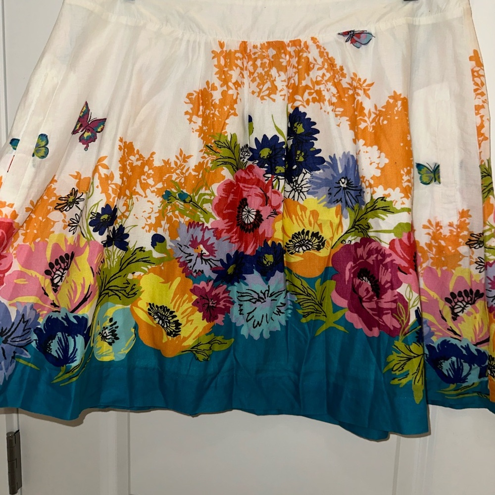 Anthropologie Floral Mini Skirt